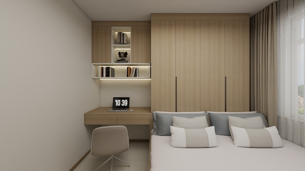 Bedroom 1 bedTatami Platform Bed with Casement Wardrobe (16 feet)