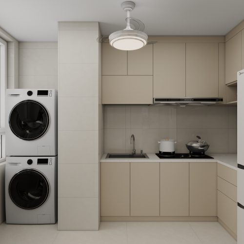 Tengah Garden Bloom 2-Room Design A (Kitchen, Master Bedroom, and Bathroom Cabinets)