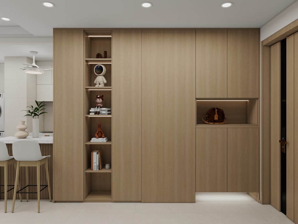 Foyer Full Height Shoes Cabinet and Bomb Shelter Door (10 feet)