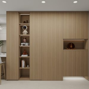 Foyer Full Height Shoes Cabinet and Bomb Shelter Door (10 feet)