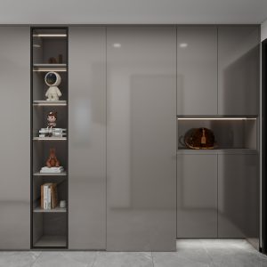 Foyer Full Height Shoes Cabinet and Bomb Shelter Door (10 feet)