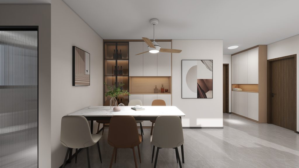 Dining Cabinet  with Glass Door (7 feet)