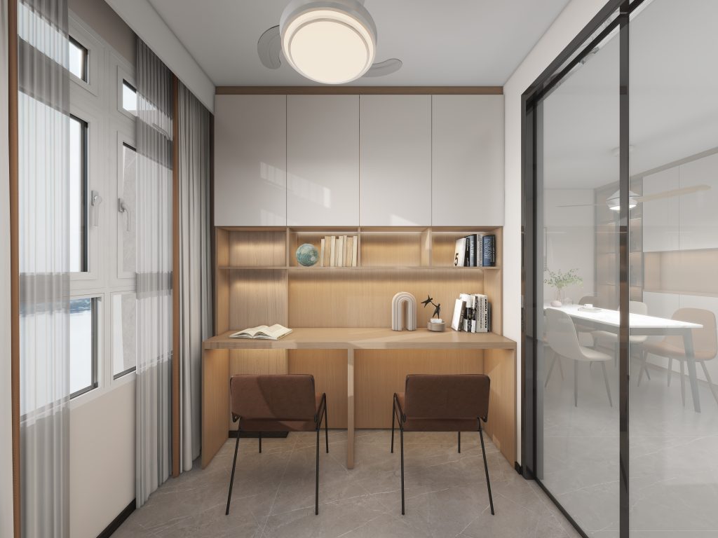 Study Room Top Hung Cabinet with Study Table 18 feet)