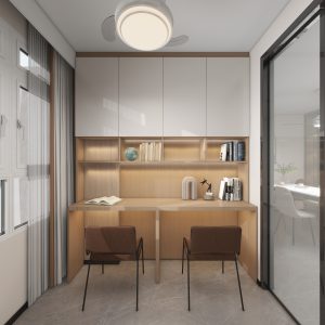 Study Room Top Hung Cabinet with Study Table 18 feet)