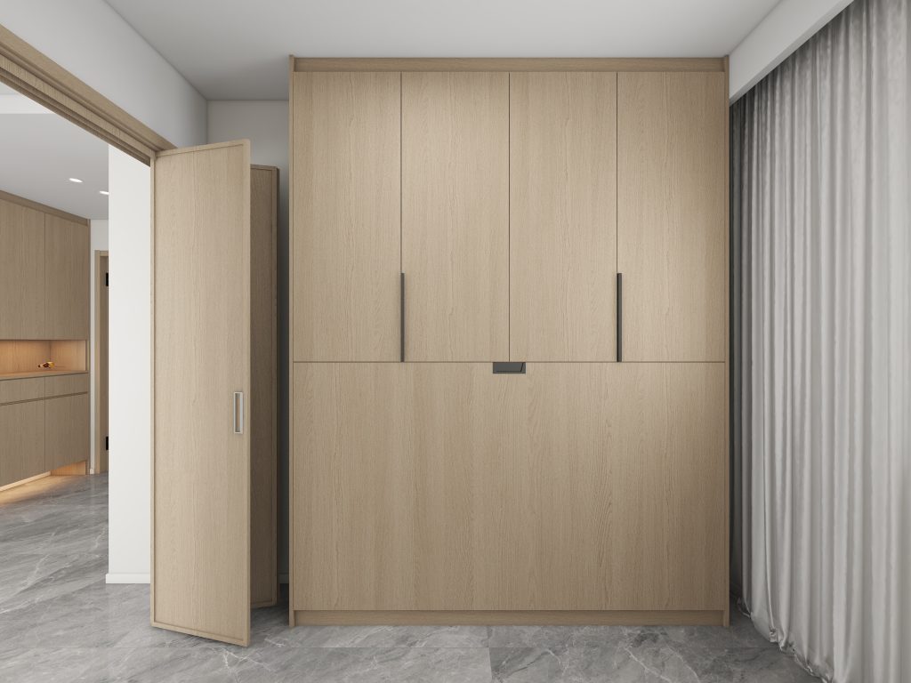 Bedroom 1 Full Height Space Saving Beds with Storage Cabinet (7 feet)