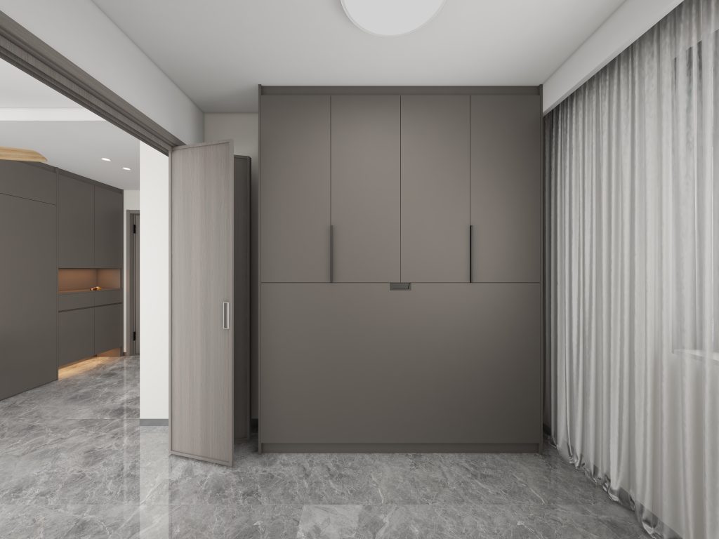 Bedroom 1 Full Height Space Saving Beds with Storage Cabinet (7 feet)