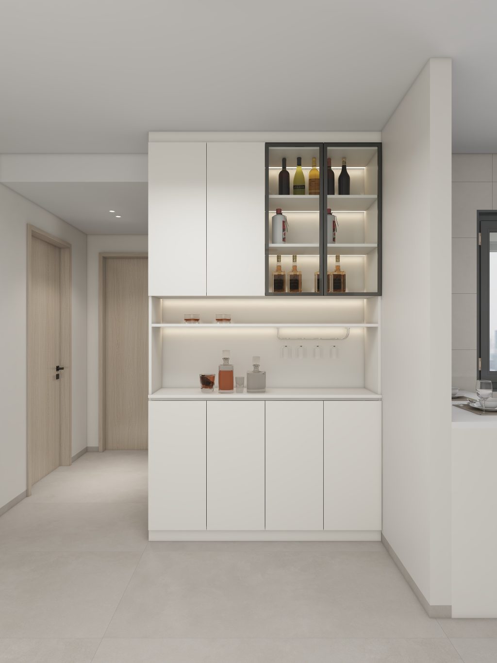Dining Cabinet  with Glass Door (6 feet)