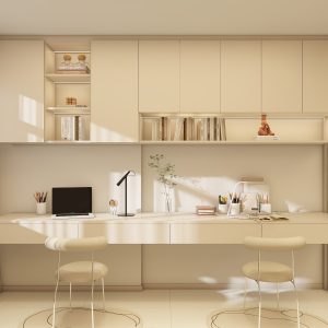 Study Room Top Hung Cabinet with Study Table  (20 feet)