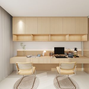 Study Room Top Hung Cabinet with Study Table  (20 feet)