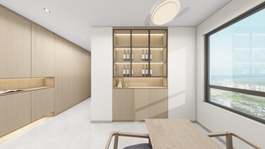 Dining Cabinet  with Glass Door (5 feet)