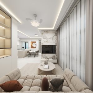 Living Suspended Tv Console & Feature Wall (5 feet)