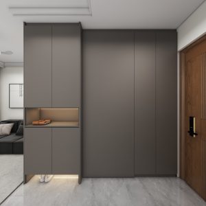 Foyer Full Height Shoes Cabinet and Bomb Shelter Door (9 feet)