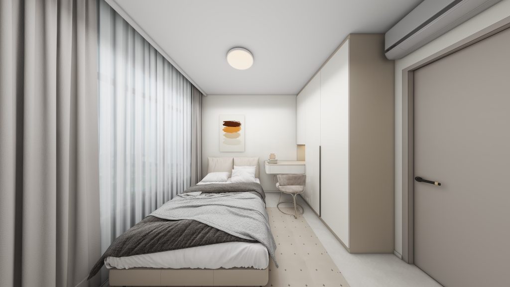 Bedroom 1 Casement Wardrobe with Study Table (11.5 feet)