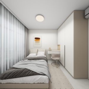 Bedroom 1 Casement Wardrobe with Study Table (11.5 feet)