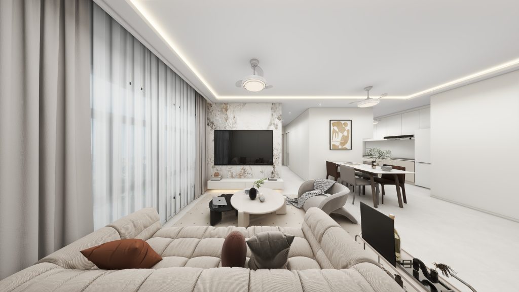 Living Suspended Tv Console & Feature Wall (5 feet)
