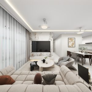 Living Suspended Tv Console & Feature Wall (5 feet)