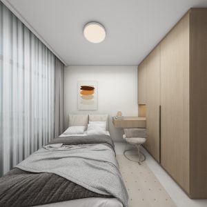 Bedroom 1 Casement Wardrobe with Study Table (11.5 feet)