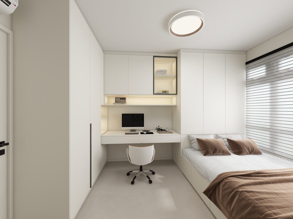 Bedroom 1 bedTatami Platform Bed with L-shape Casement Wardrobe (20 feet)