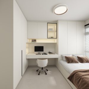 Bedroom 1 bedTatami Platform Bed with L-shape Casement Wardrobe (20 feet)