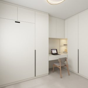 Bedroom 2 Space Saving Beds with Casement Wardrobe with Study table (14 feet)