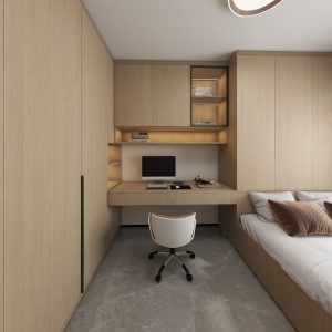 Bedroom 1 bedTatami Platform Bed with L-shape Casement Wardrobe (20 feet)