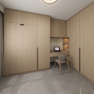 Bedroom 2 Space Saving Beds with Casement Wardrobe with Study table (14 feet)