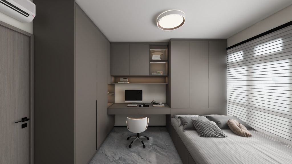 Bedroom 1 bedTatami Platform Bed with L-shape Casement Wardrobe (20 feet)