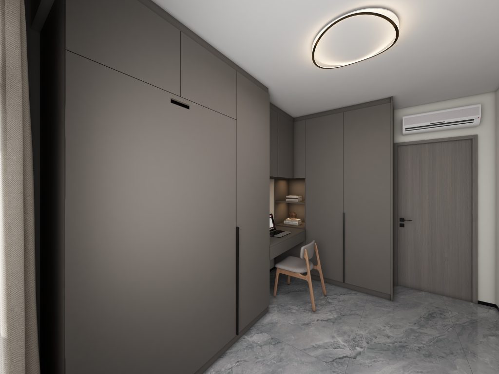 Bedroom 2 Space Saving Beds with Casement Wardrobe with Study table (14 feet)