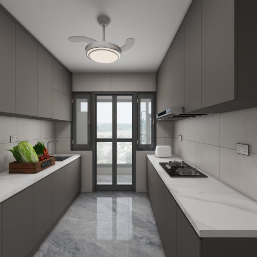 Yishun Boardwalk 5-Room Design C (Kitchen, Master Bedroom, and Bathroom Cabinets)