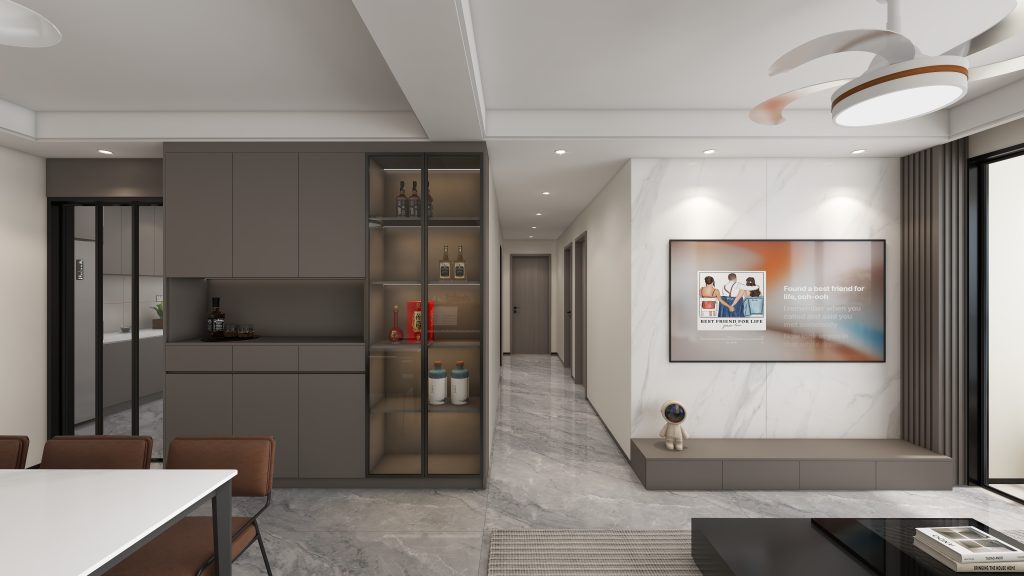 Living Tv Console & Feature Wall  (7 feet)