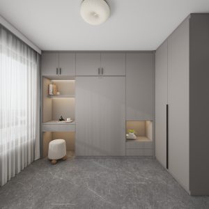 Bedroom 2 Space Saving Beds with Casement Wardrobe with Open Shelves (14.5 feet)