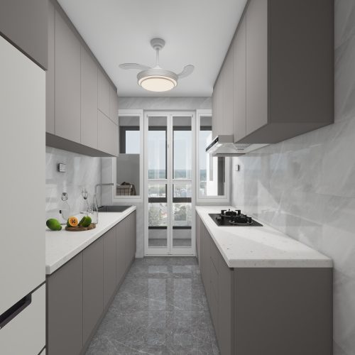 Yishun Boardwalk 4-Room Design C (Kitchen, Master Bedroom, and Bathroom Cabinets)