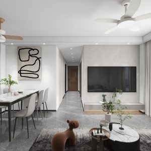 Living Tv Console & Feature Wall  (7 feet)