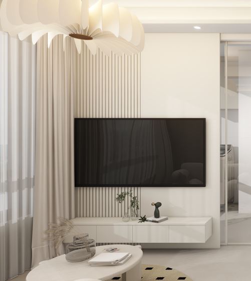 Living Suspended Tv Console & Feature Wall  (5 feet)