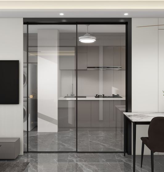 Kitchen Aluminium Frame Sliding Glass Door