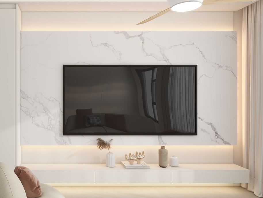 Living Suspended Tv Console & Feature Wall  (10 feet)
