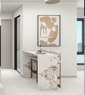 Bartley Beacon 69 Sq m A island table Kitchen Island with Sintered Stone  (5 feet)