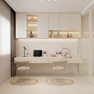 Study Room Top Hung Cabinet with Study table  (9 feet)