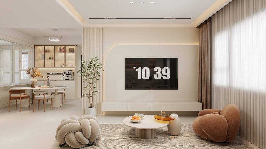 Living Suspended Tv Console & Tv Feature Wall (10 feet)