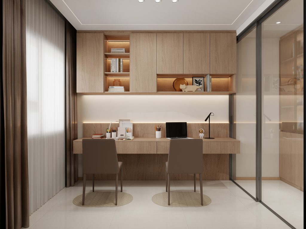 Study Room Top Hung Cabinet with Study table  (9 feet)