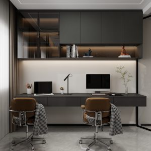Study Room Top Hung Cabinet with Study table  (9 feet)