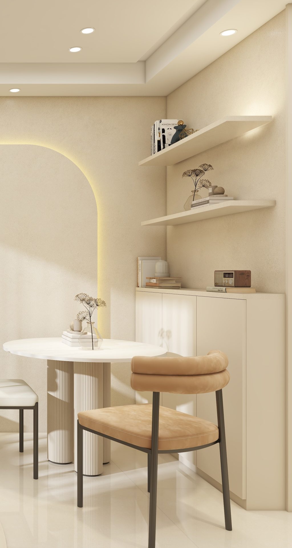 Dining Storage cabinet & Floating Shelves (4 feet)