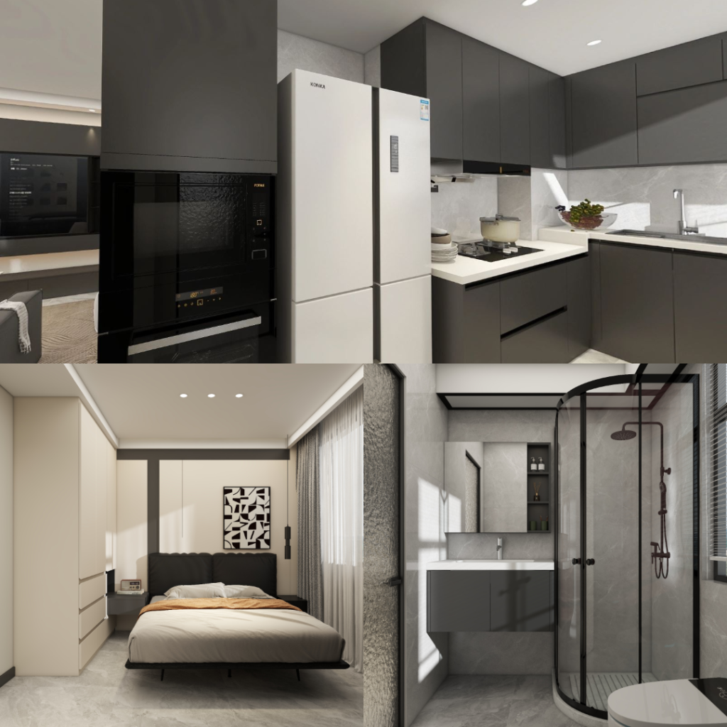 Tengah Parc Residences 2-Room  Design C (Kitchen, Master Bedroom, and Bathroom Cabinets)