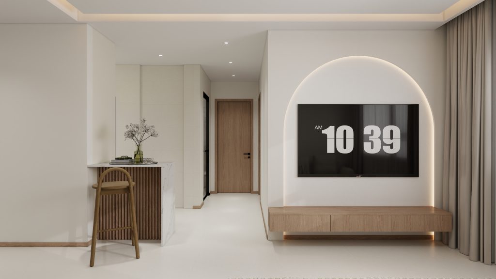 Living Suspended Tv Console & Feature Wall  (6.5 feet)