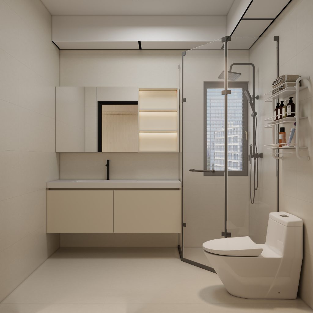 Common Bathroom Top & Bottom Cabinets