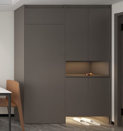 Foyer Full Height Shoes Cabinet and Bomb Shelter Door (6 feet)