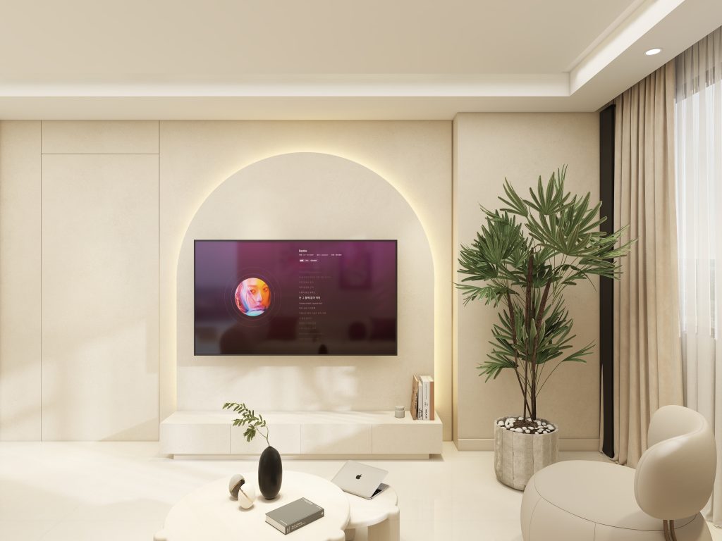 Living Tv Console & Tv Feature Wall (7 feet)