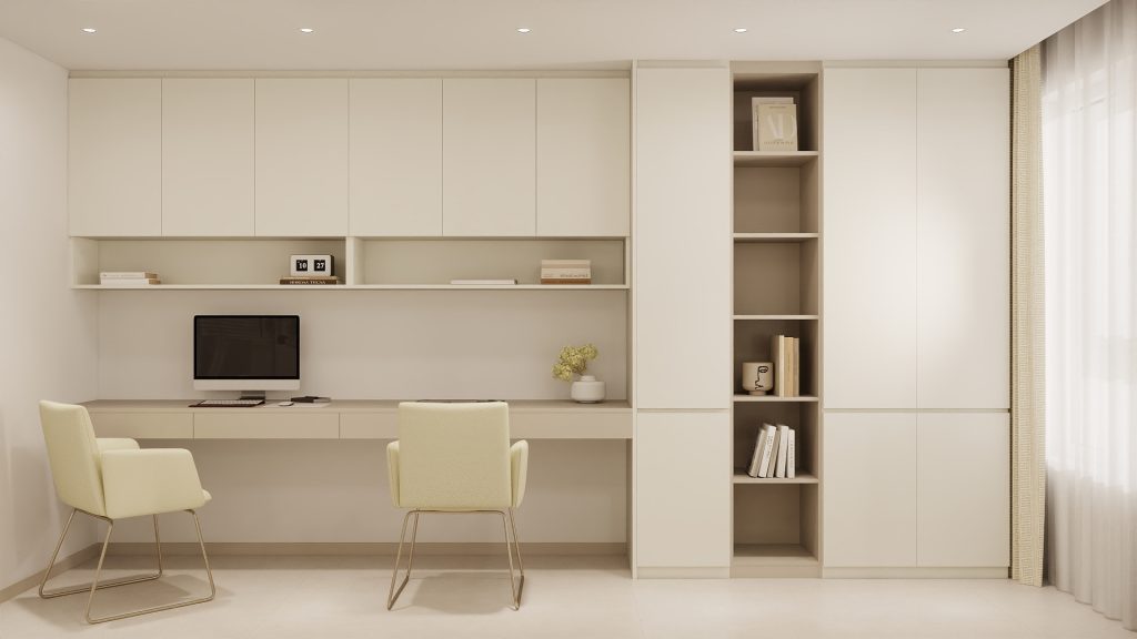 Study Room Full Height Storage Cabinet with Study table  (15 feet)