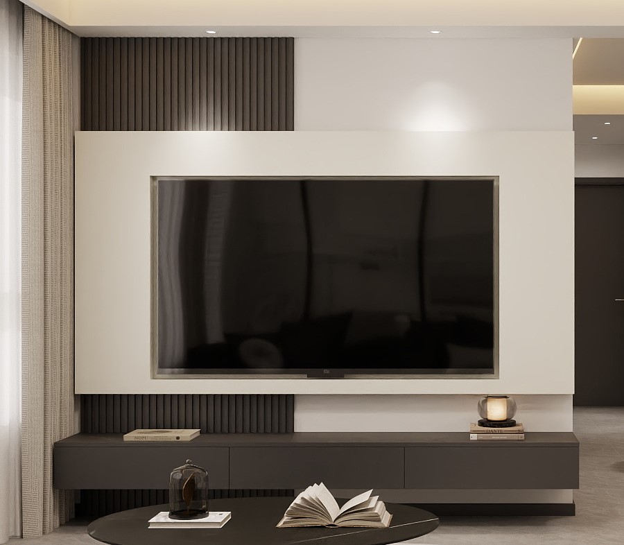 Living Suspended Tv Console & Feature Wall (8 feet)