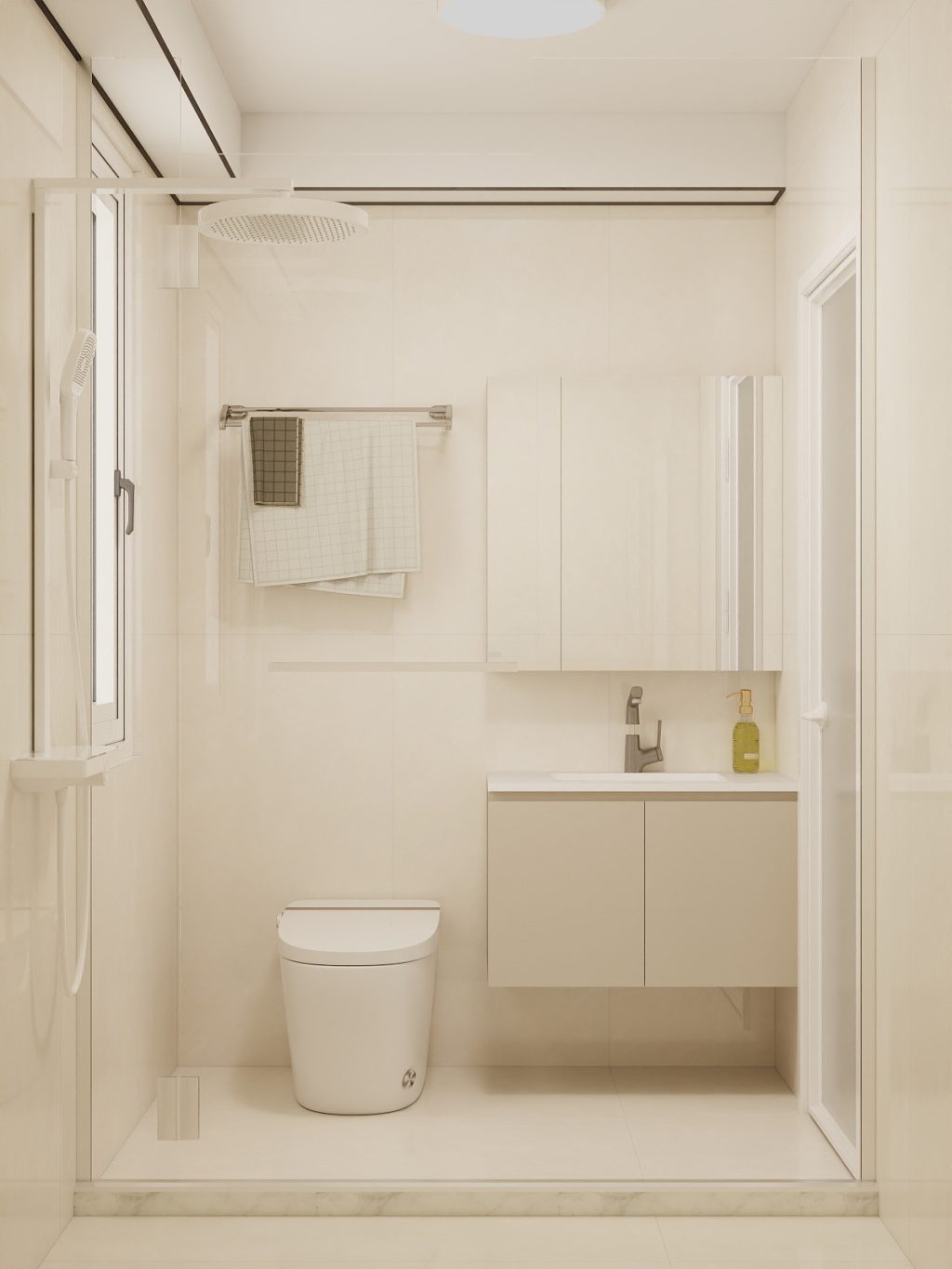 Common Bathroom Top & Bottom Cabinets